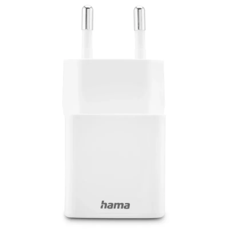 Hama 00201991 Fast Charger 1x USB-C 1x USB-A, Mini Charger, PD, 20W, White
