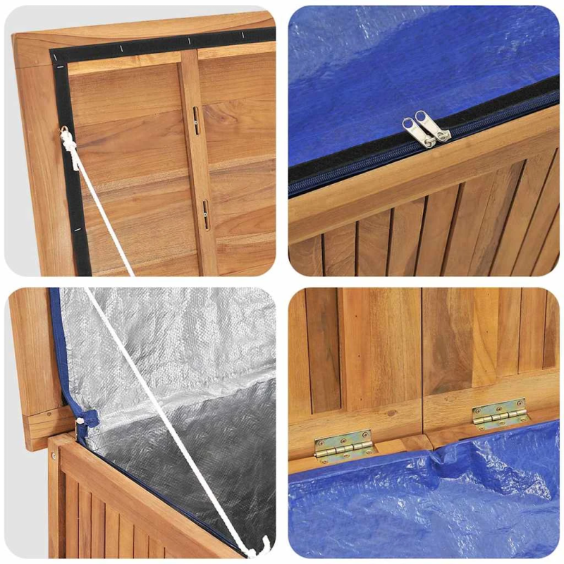 vidaXL dārza uzglabāšanas kaste, 150x50x55 cm, masīvs tīkkoks