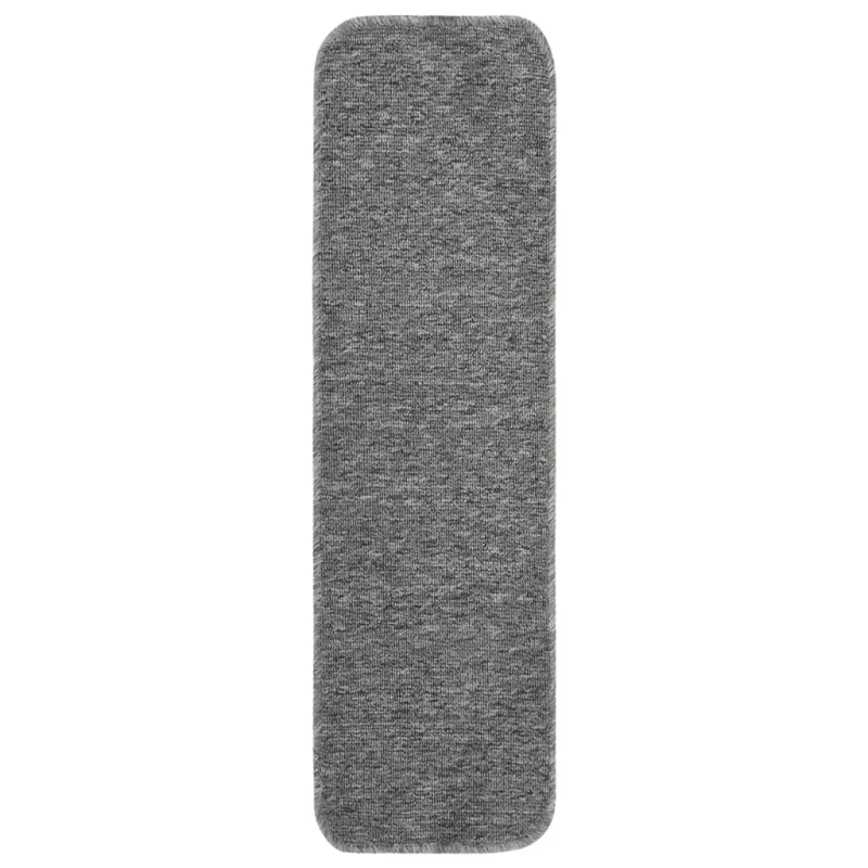 vidaXL kāpņu paklāji, neslīdoši, 15 gab., 75x20 cm, pelēki, taisnstūra