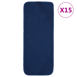 vidaXL kāpņu paklāji, neslīdoši, 15 gab., 60x25 cm, tumši zili