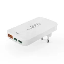 Hama 00201976 Flat Charger 220V With 2xUSB-C-USB-A 65W White