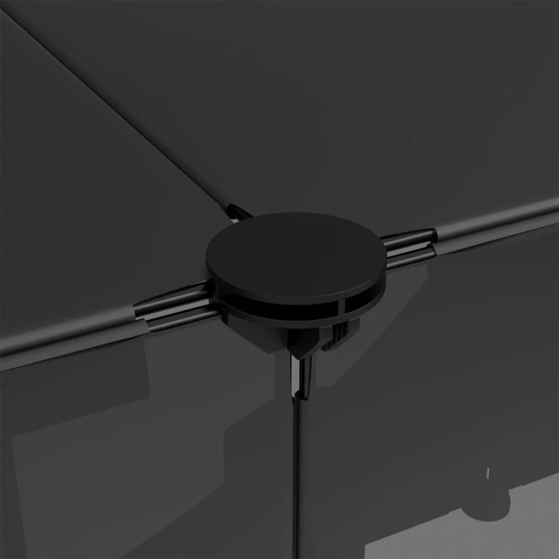 vidaXL mazu mājdzīvnieku sētiņa, melna, 143x107x93 cm, PP un tērauds