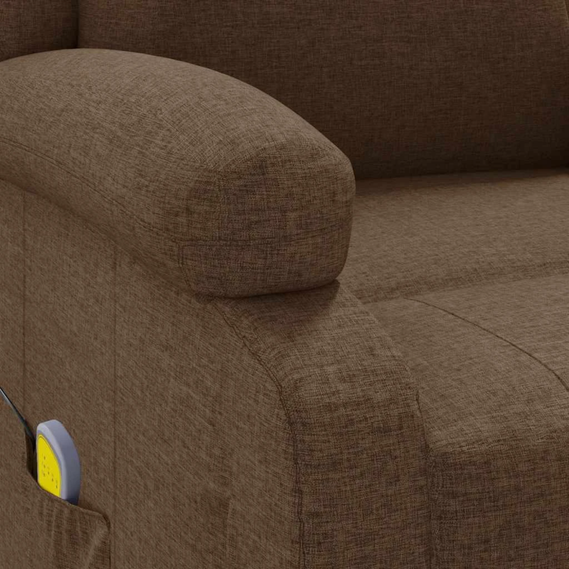 vidaXL masāžas krēsls, brūns audums