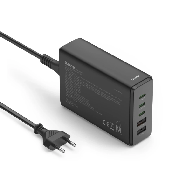 Hama 00201978 Charging Station With 3xUSB-C-2xUSB-A 140 W Black