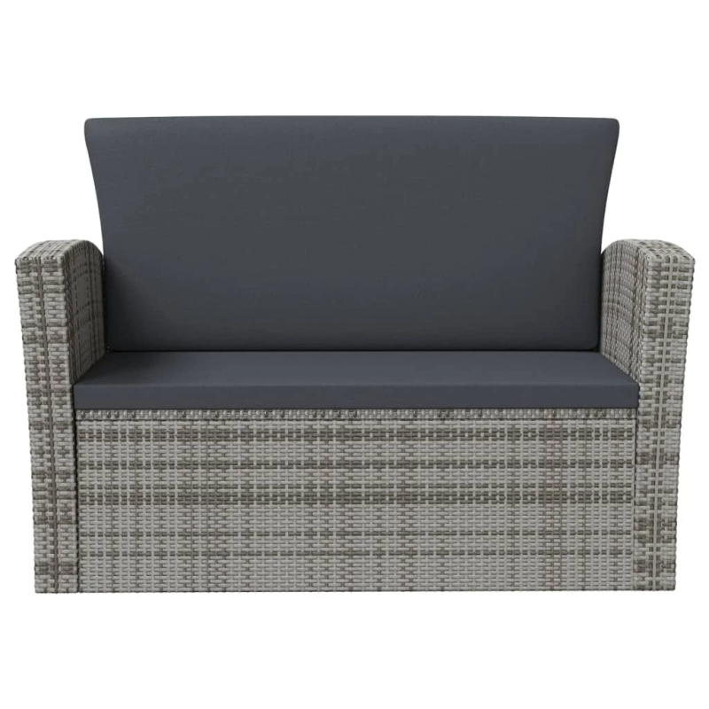 vidaXL 16-daļīgs dārza atpūtas mēbeļu komplekts, pelēka PE rotangpalma