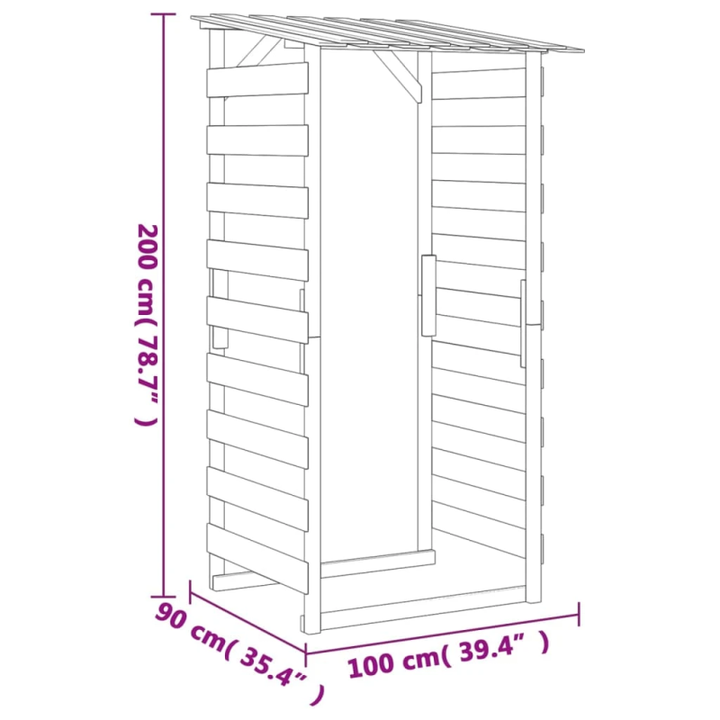 vidaXL pergola ar jumtu, 2 gab., 100x90x200 cm, impregnēta priede