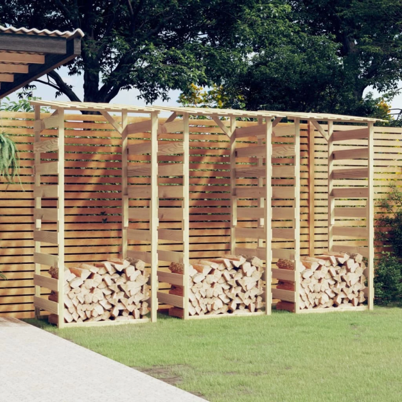 vidaXL pergola ar jumtu, 3 gab., 100x90x200 cm, impregnēta priede