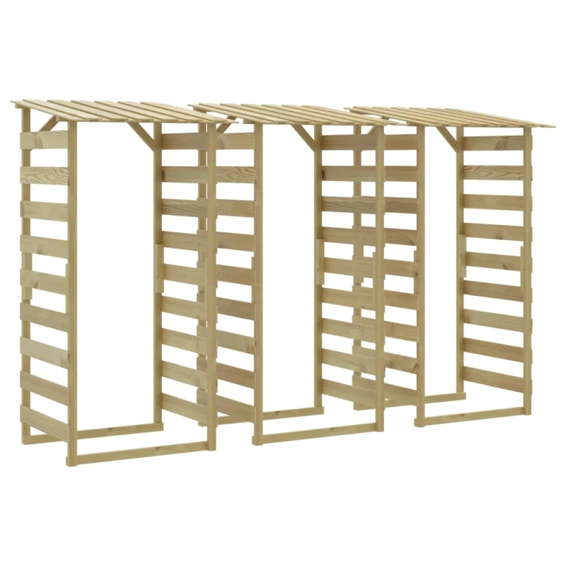 vidaXL pergola ar jumtu, 3 gab., 100x90x200 cm, impregnēta priede