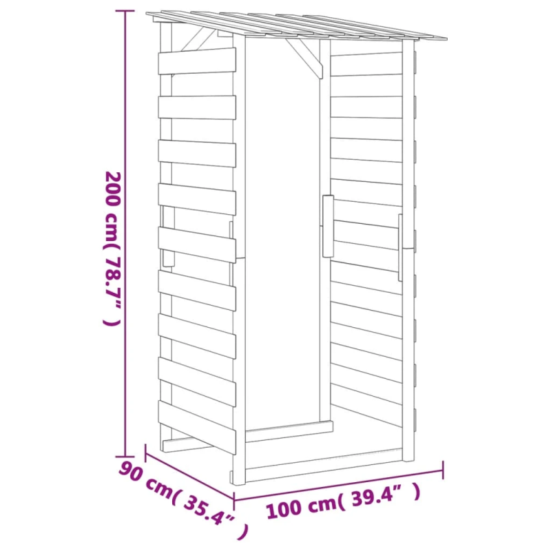 vidaXL pergola ar jumtu, 3 gab., 100x90x200 cm, impregnēta priede