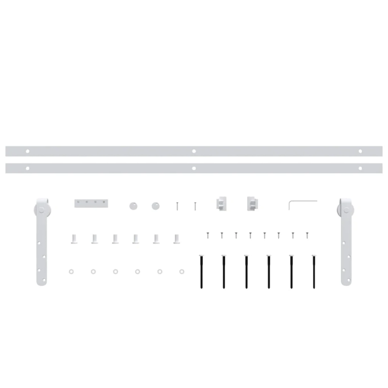 vidaXL bīdāmo skapja durvju komplekts, oglekļa tērauds, 183 cm, balts