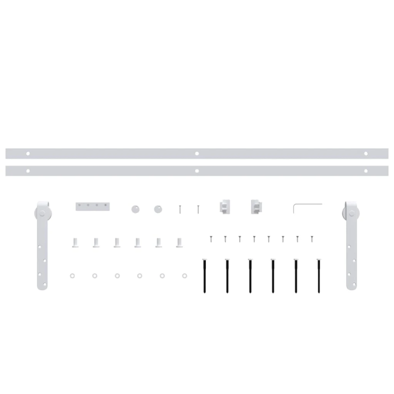 vidaXL bīdāmo skapja durvju komplekts, oglekļa tērauds, 200 cm, balts