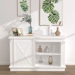 vidaXL bīdāmo skapja durvju komplekts, oglekļa tērauds, 122 cm, balts