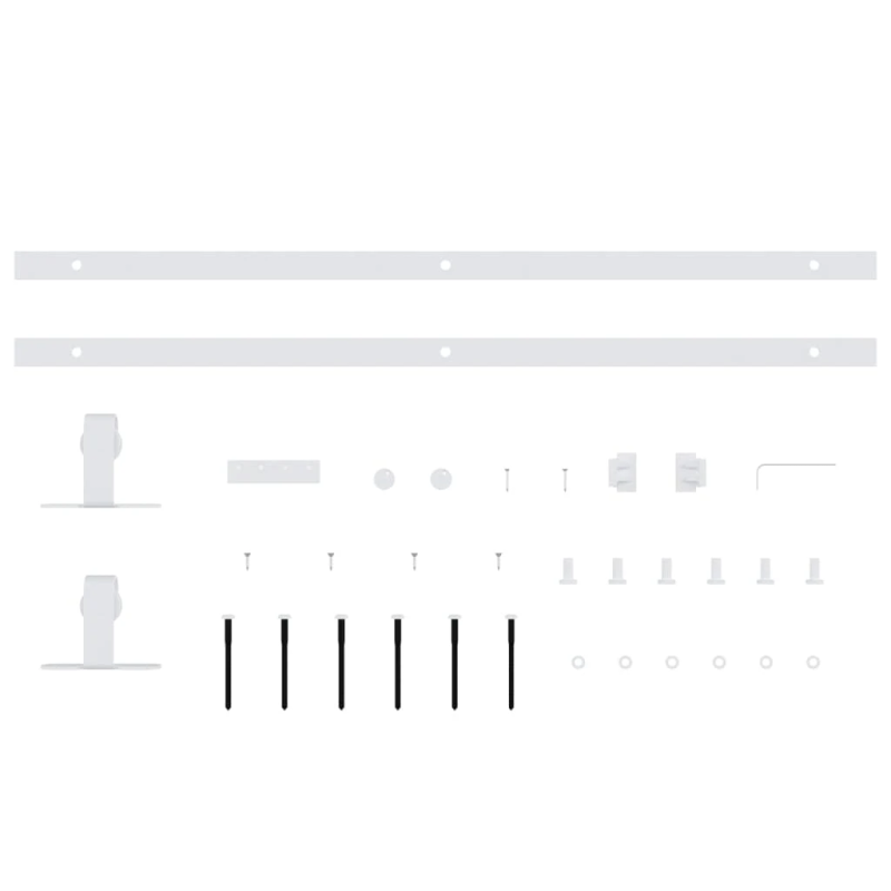 vidaXL bīdāmo skapja durvju komplekts, oglekļa tērauds, 152 cm, balts