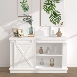 vidaXL bīdāmo skapja durvju komplekts, oglekļa tērauds, 122 cm, balts