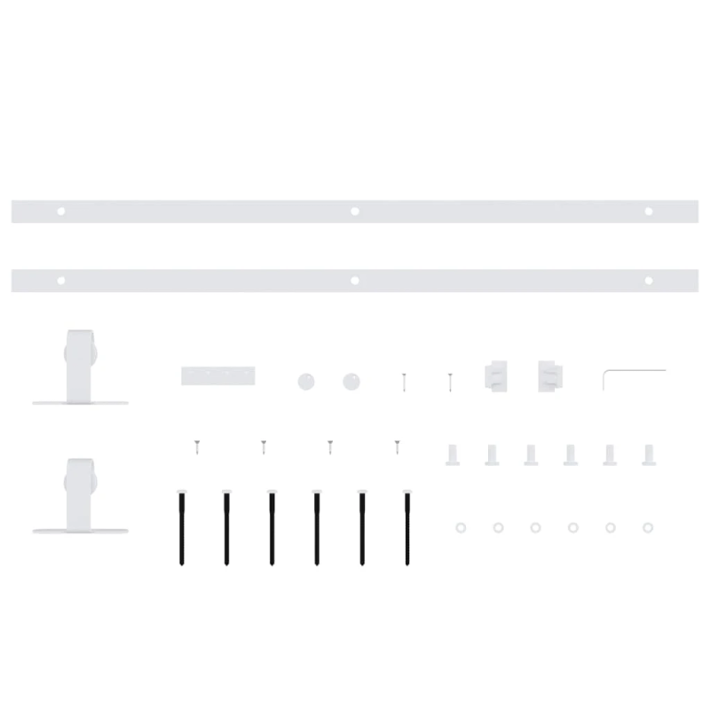 vidaXL bīdāmo skapja durvju komplekts, oglekļa tērauds, 122 cm, balts