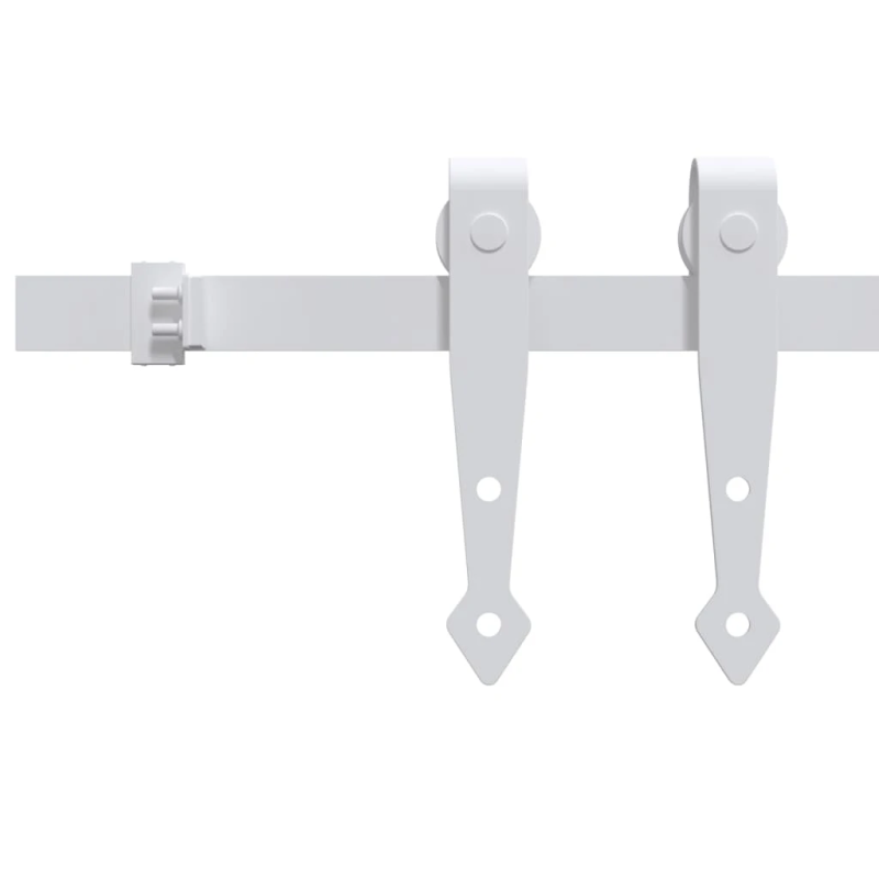 vidaXL bīdāmo skapja durvju komplekts, oglekļa tērauds, 122 cm, balts