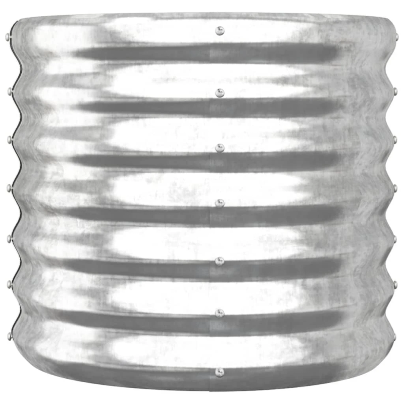 vidaXL dārza puķu kaste, 40x40x36cm, cinkots tērauds, sudrabaina