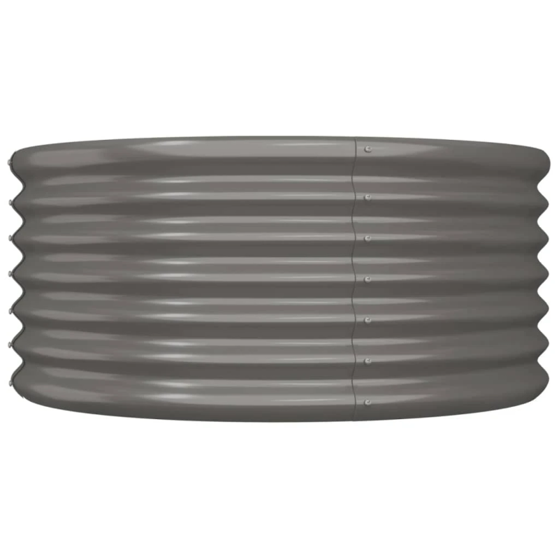 vidaXL dārza puķu kaste, 80x80x36 cm, cinkots tērauds, pelēka