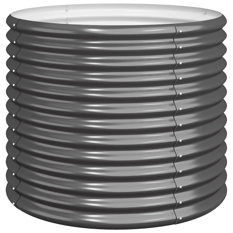 vidaXL dārza puķu kaste, 80x80x68 cm, cinkots tērauds, pelēka