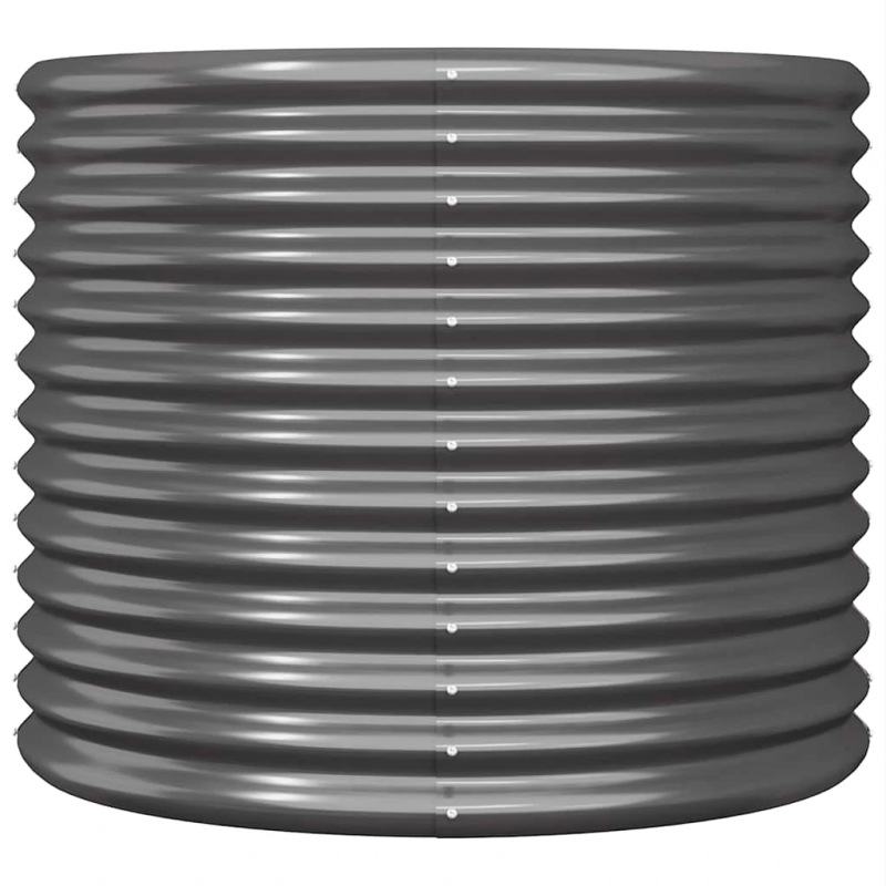 vidaXL dārza puķu kaste, 80x80x68 cm, cinkots tērauds, pelēka