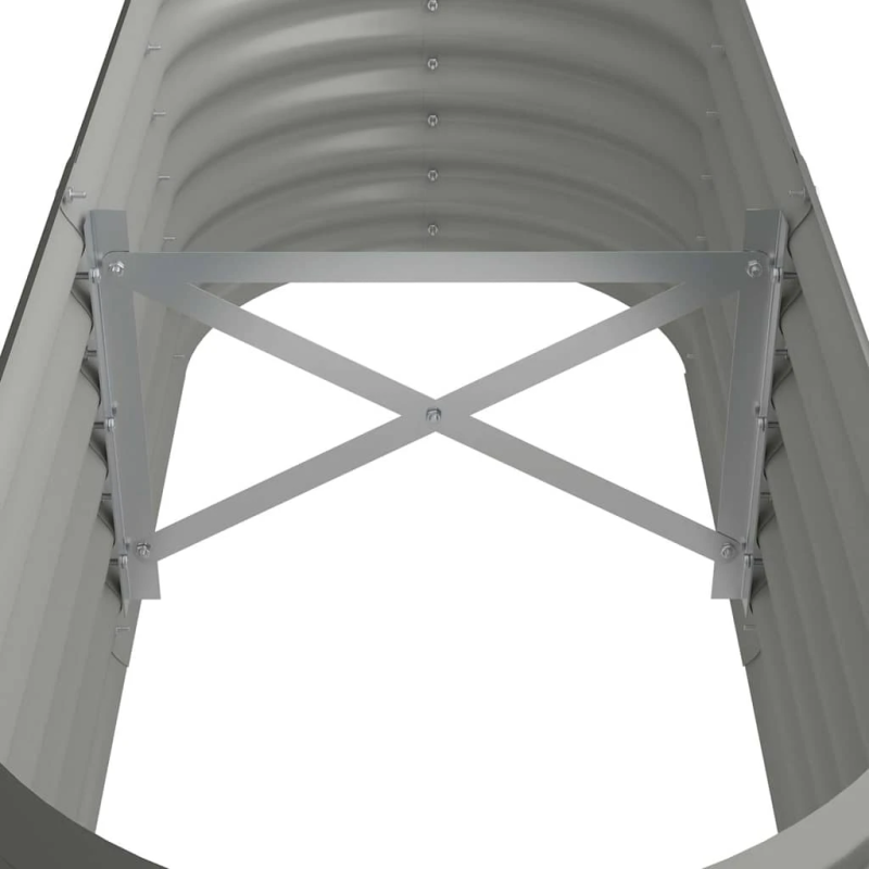 vidaXL augstā puķu kaste, 114x40x36 cm, cinkots tērauds, pelēka