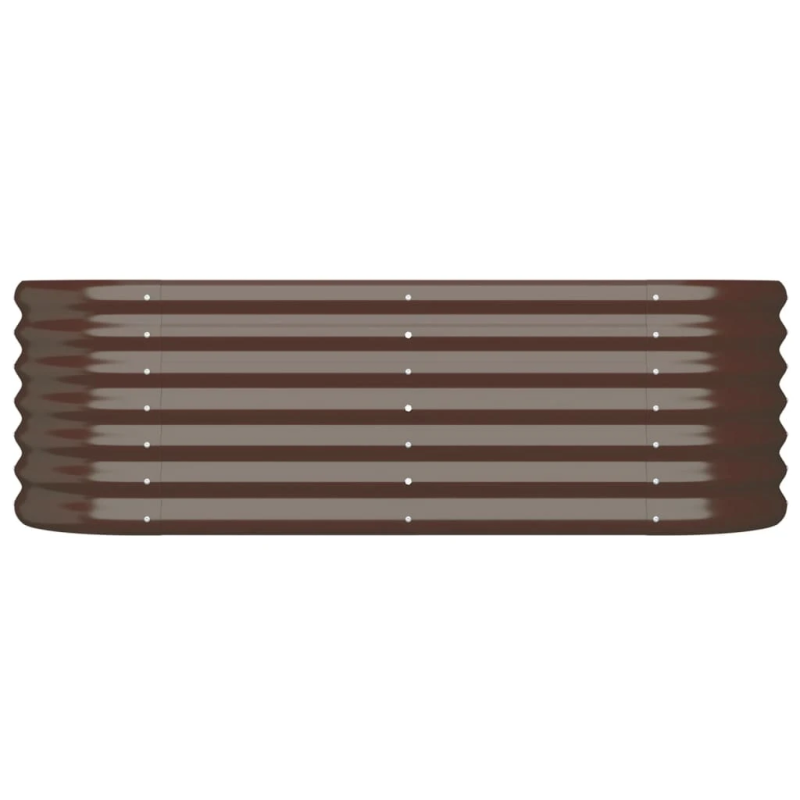 vidaXL augstā puķu kaste, 114x40x36 cm, cinkots tērauds, brūna