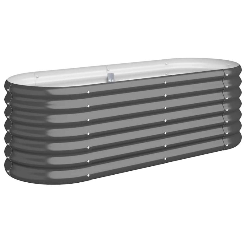 vidaXL augstā puķu kaste, 114x40x36 cm, cinkots tērauds, antracītpelēka