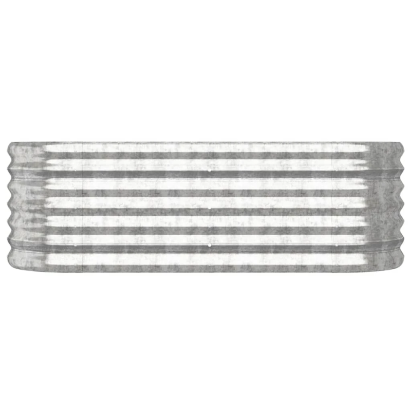 vidaXL augstā puķu kaste, 114x40x36 cm, cinkots tērauds, sudrabaina