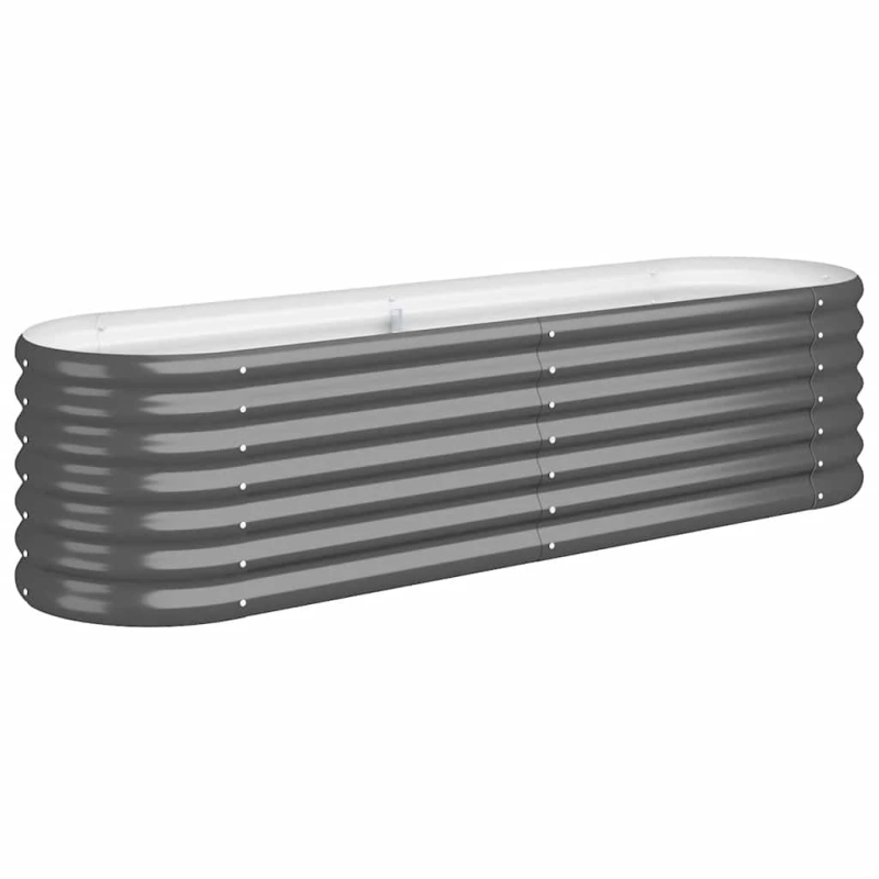 vidaXL augstā puķu kaste, 152x40x36 cm, cinkots tērauds, antracītpelēka