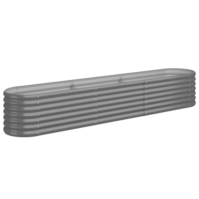 vidaXL augstā puķu kaste, 224x40x36 cm, cinkots tērauds, pelēka