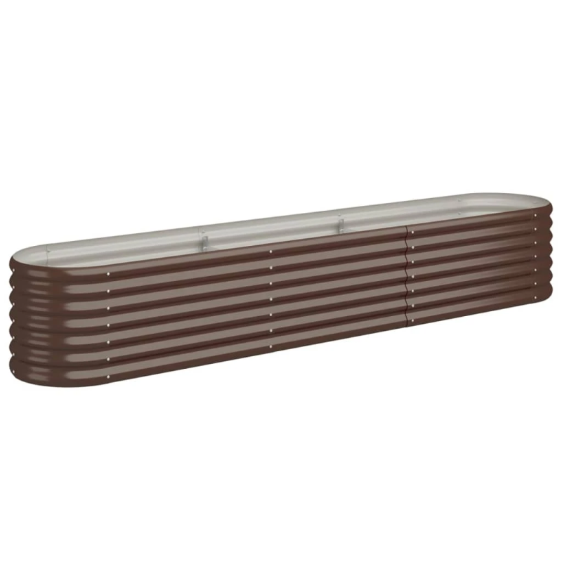 vidaXL augstā puķu kaste, 224x40x36 cm, cinkots tērauds, brūna