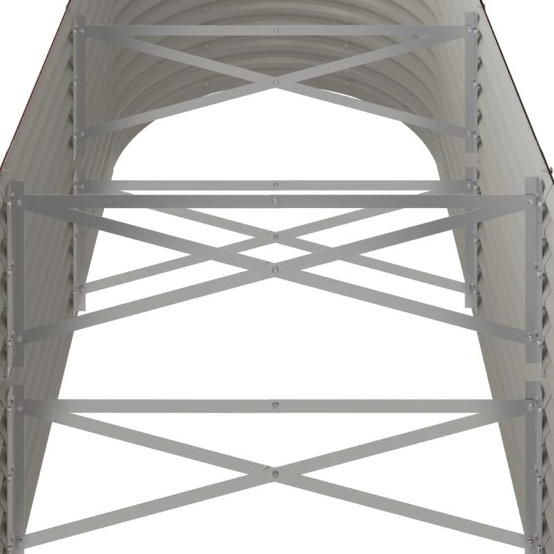 vidaXL augstā puķu kaste, 224x40x36 cm, cinkots tērauds, brūna