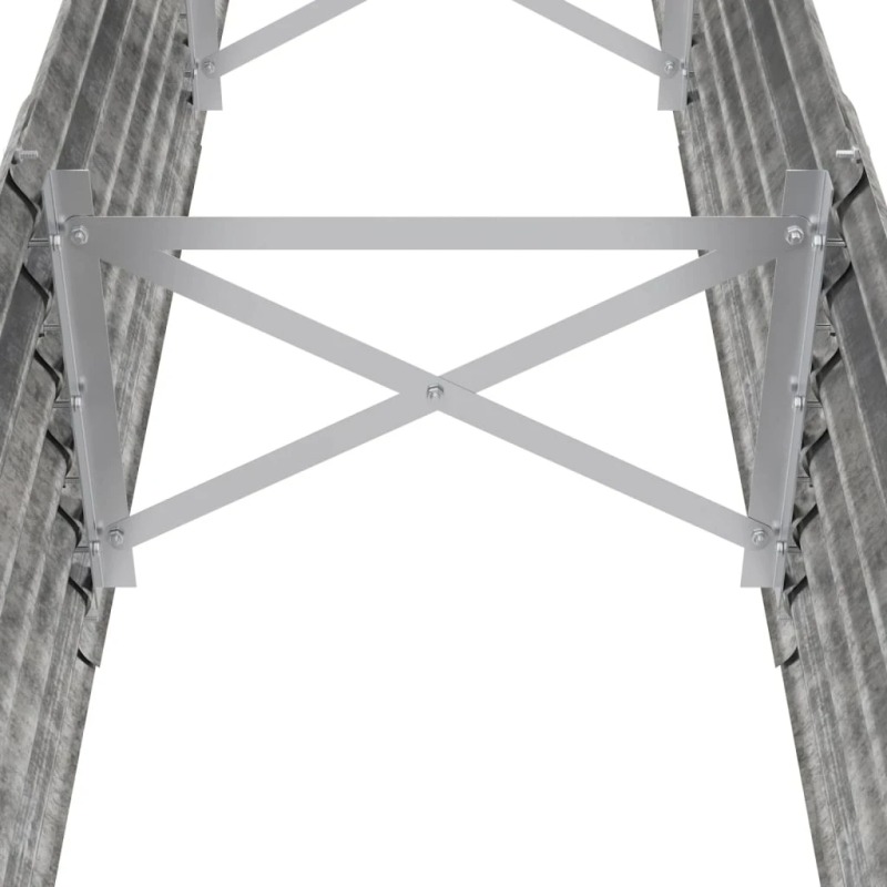 vidaXL augstā puķu kaste, 224x40x36 cm, cinkots tērauds, sudrabaina