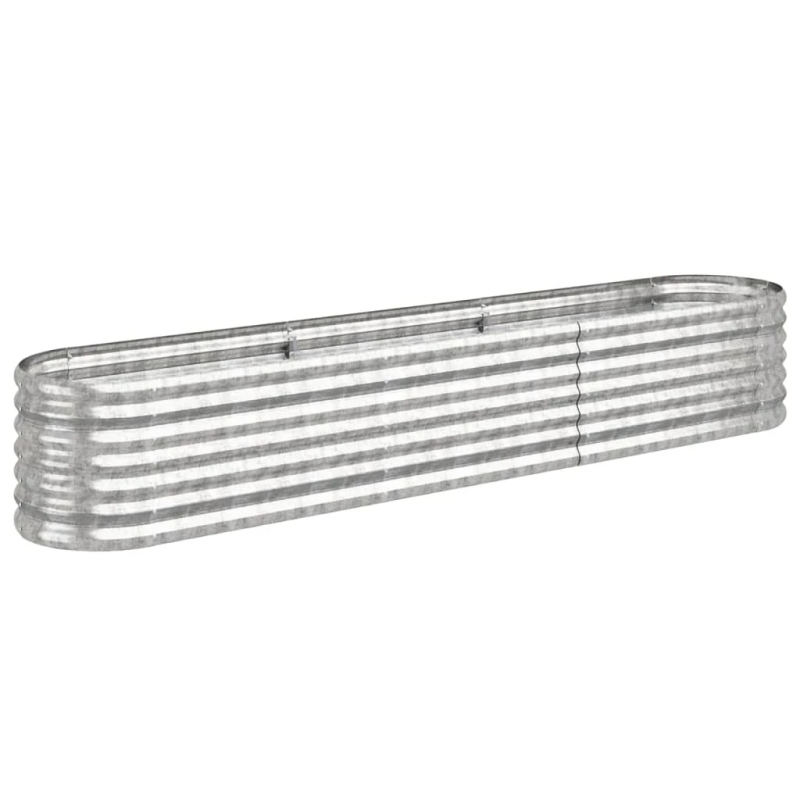 vidaXL augstā puķu kaste, 224x40x36 cm, cinkots tērauds, sudrabaina