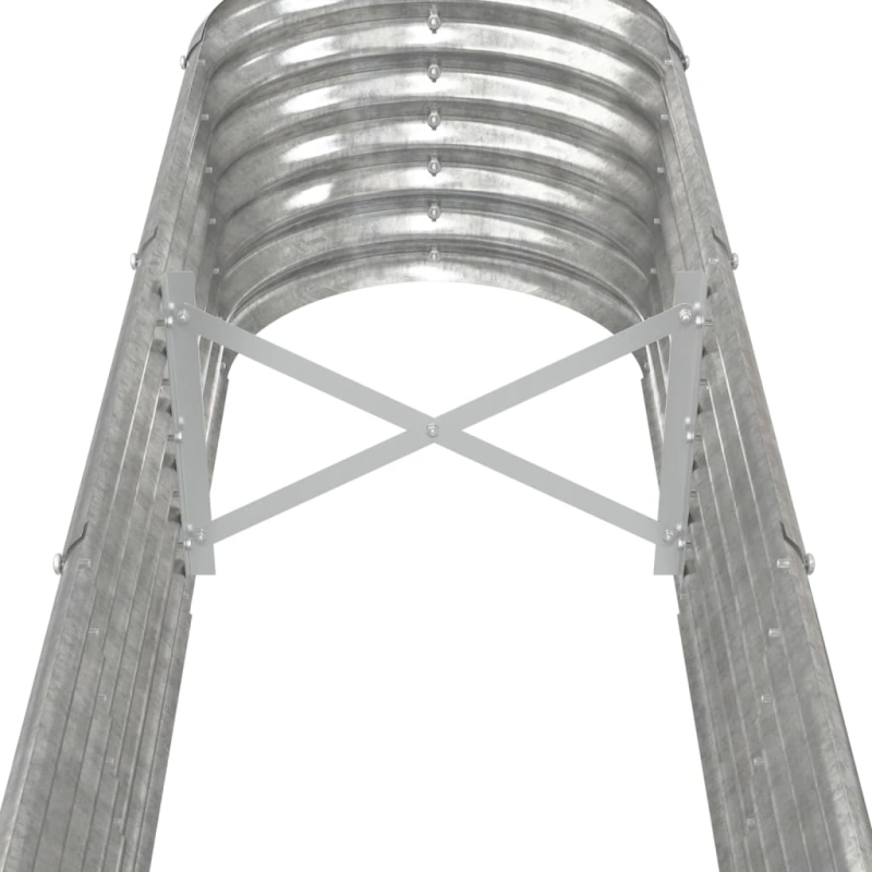 vidaXL augstā puķu kaste, 260x40x36 cm, cinkots tērauds, sudrabaina