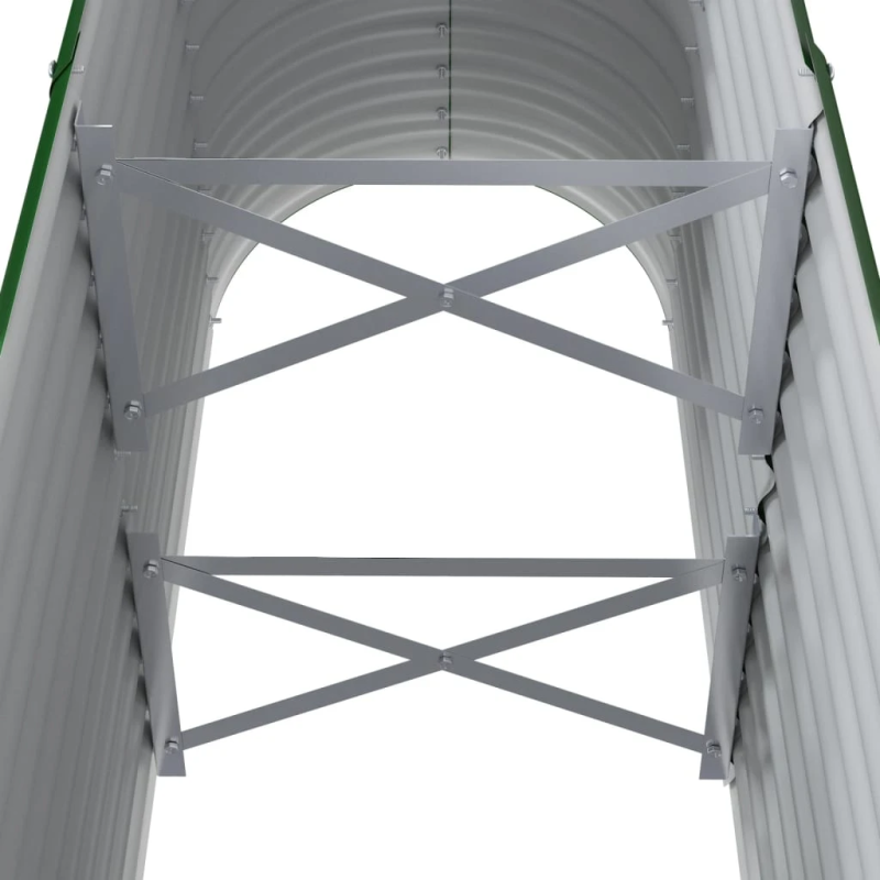 vidaXL augstā puķu kaste, 114x40x68 cm, cinkots tērauds, zaļa