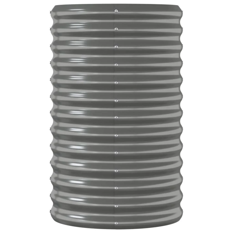 vidaXL augstā puķu kaste, 114x40x68 cm, cinkots tērauds, pelēka