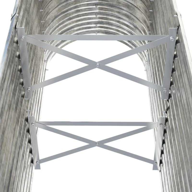 vidaXL augstā puķu kaste, 114x40x68 cm, cinkots tērauds, sudrabaina