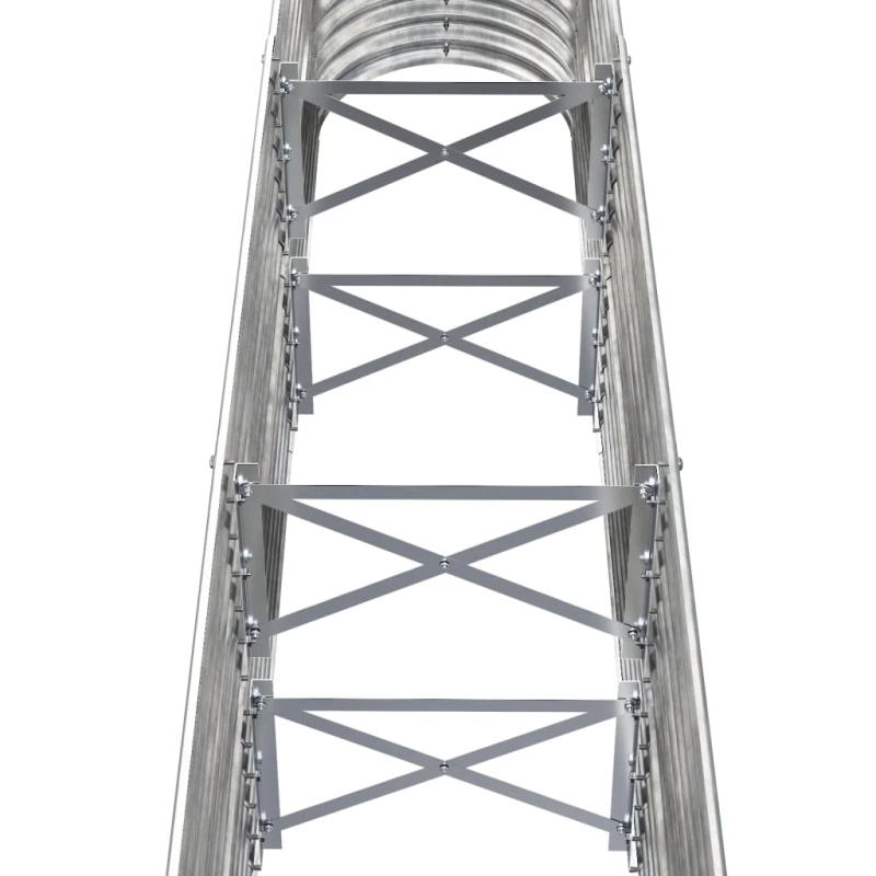 vidaXL augstā puķu kaste, 152x40x68 cm, cinkots tērauds, sudrabaina