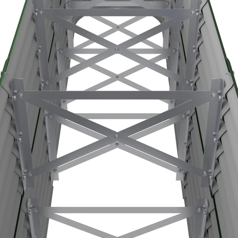 vidaXL augstā puķu kaste, 224x40x68 cm, cinkots tērauds, zaļa