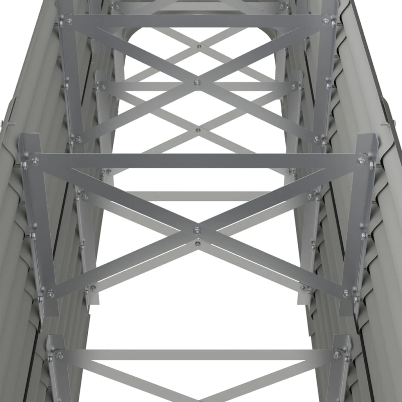 vidaXL augstā puķu kaste, 224x40x68 cm, cinkots tērauds, pelēka