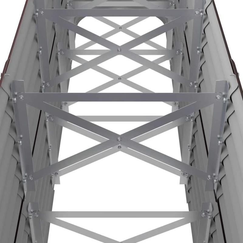 vidaXL augstā puķu kaste, 224x40x68 cm, cinkots tērauds, brūna