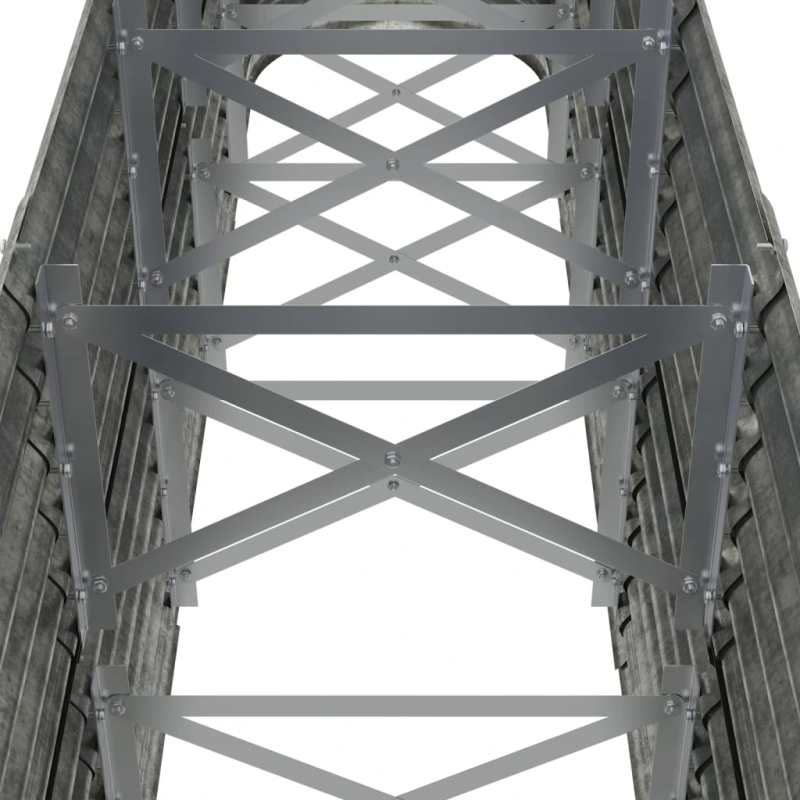 vidaXL augstā puķu kaste, 224x40x68 cm, cinkots tērauds, sudrabaina