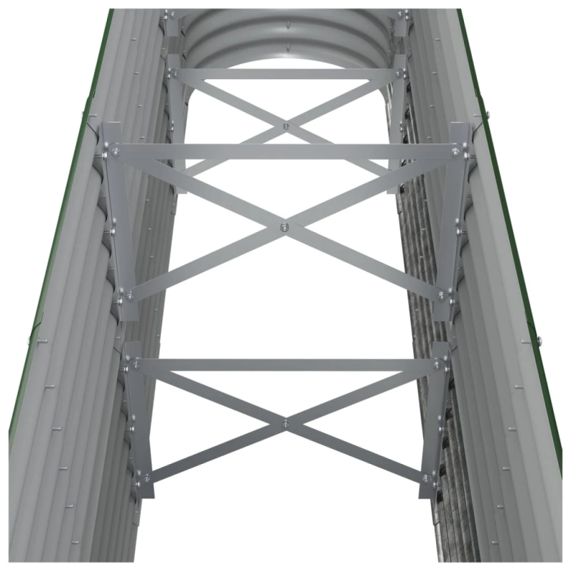 vidaXL augstā puķu kaste, 260x40x68 cm, cinkots tērauds, zaļa