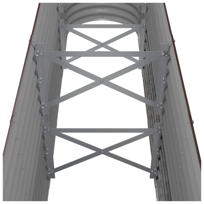 vidaXL augstā puķu kaste, 260x40x68 cm, cinkots tērauds, brūna