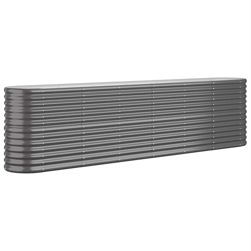 vidaXL augstā puķu kaste, 260x40x68 cm, cinkots tērauds, antracītpelēka