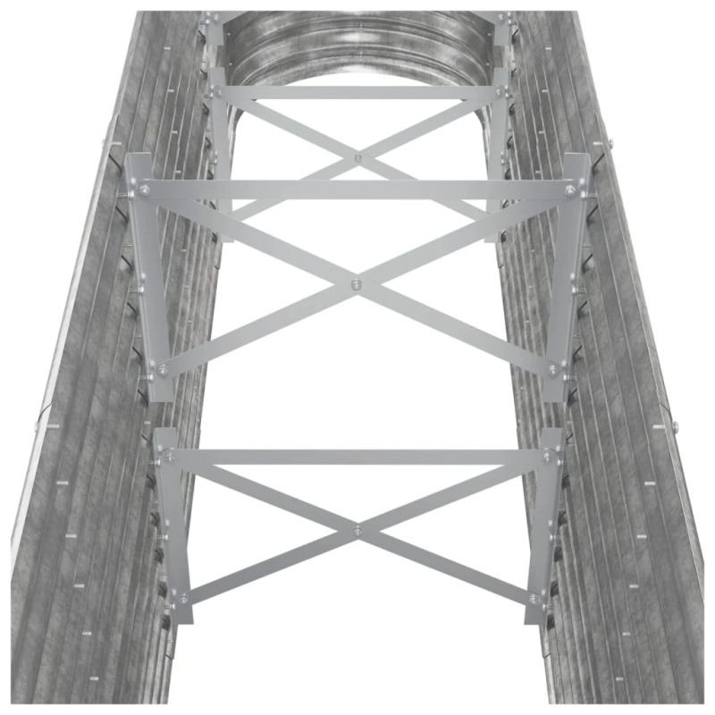 vidaXL augstā puķu kaste, 260x40x68 cm, cinkots tērauds, sudrabaina