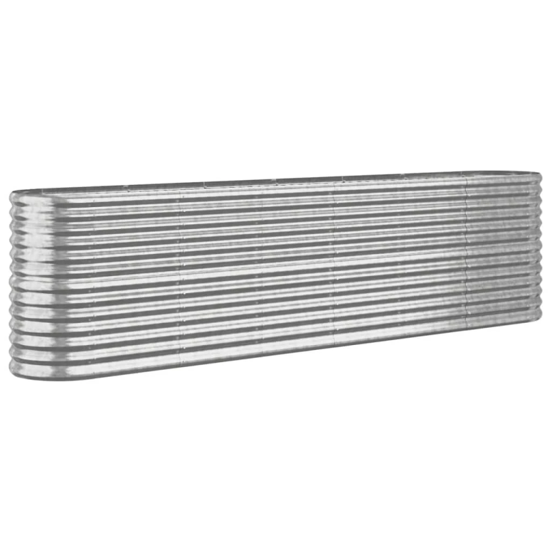 vidaXL augstā puķu kaste, 260x40x68 cm, cinkots tērauds, sudrabaina