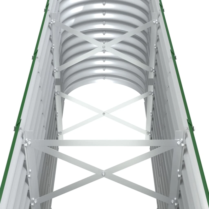 vidaXL augstā puķu kaste, 332x40x68 cm, pulverkrāsots tērauds, zaļa