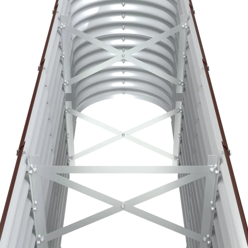 vidaXL augstā puķu kaste, 332x40x68 cm, cinkots tērauds, brūna